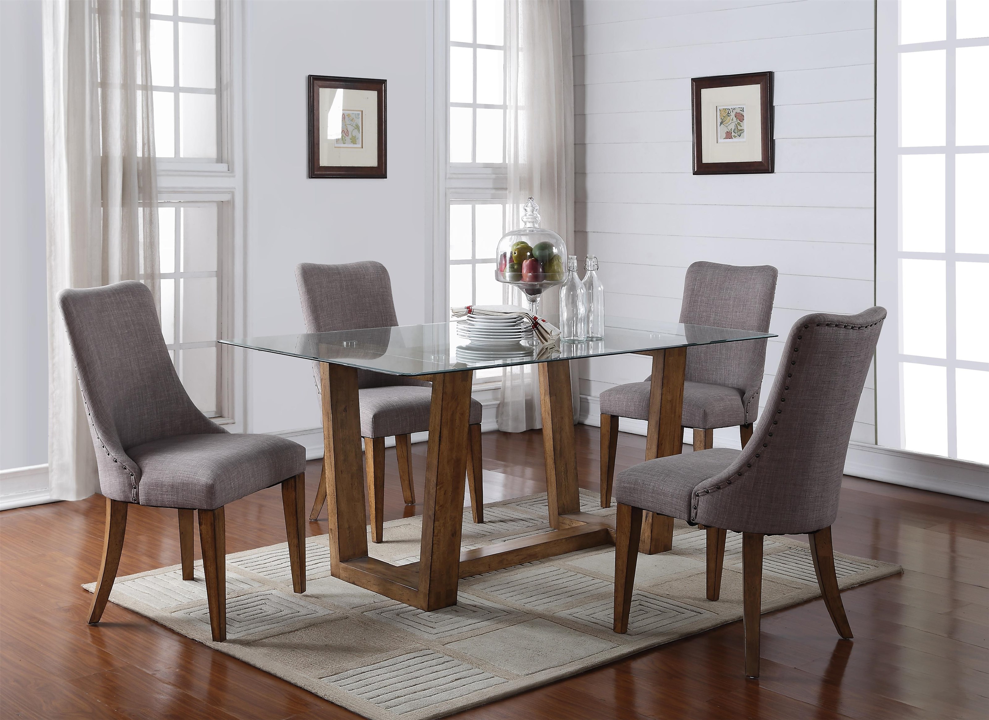 Dining table 4 seater with glass top best sale